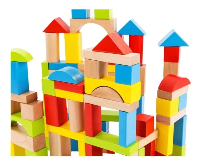 BALDE DE BLOQUES DE CONSTRUCCION DE MADERA PARA NIÑOS - 5