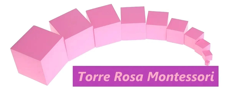 TORRE MONTESSORI DE MADERA ROSA PARA NIÑOS - 2
