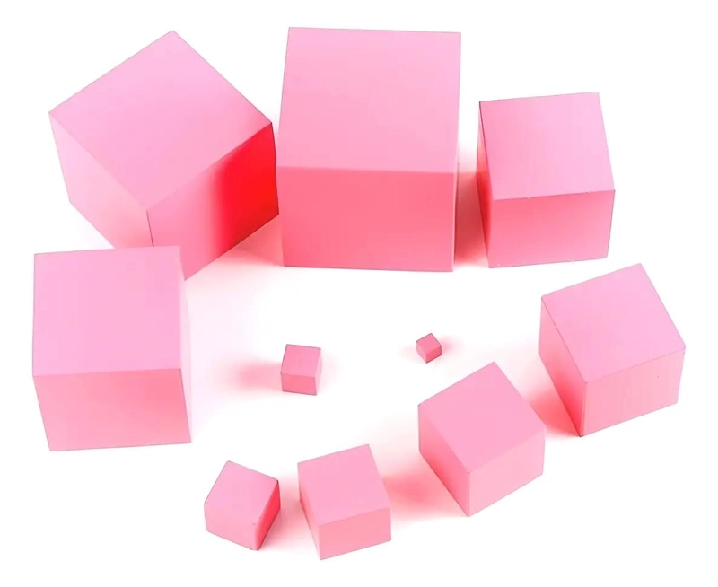 TORRE MONTESSORI DE MADERA ROSA PARA NIÑOS - 3