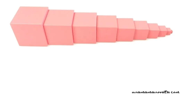 TORRE MONTESSORI DE MADERA ROSA PARA NIÑOS - 5