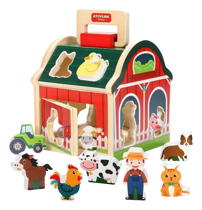 JUGUETE DE ENCAJE DE ANIMALES DE GRANJA EN MADERA - 2