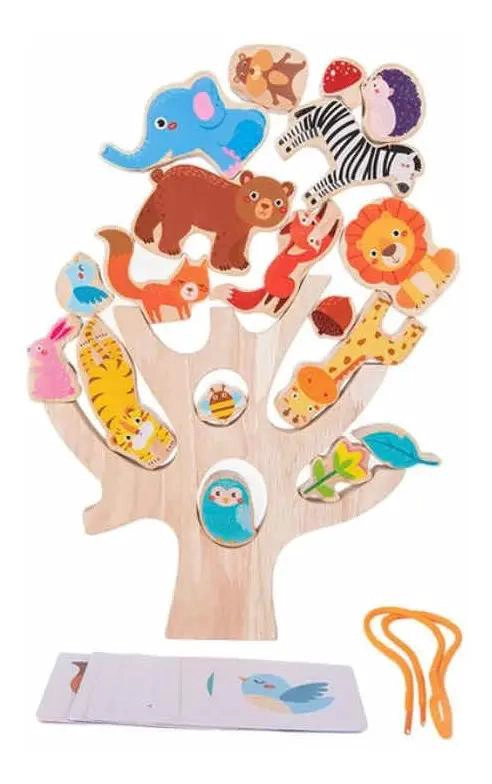 BLOQUES DE MADERA DIDACTICOS PARA NIÑOS CON ANIMALES - 1