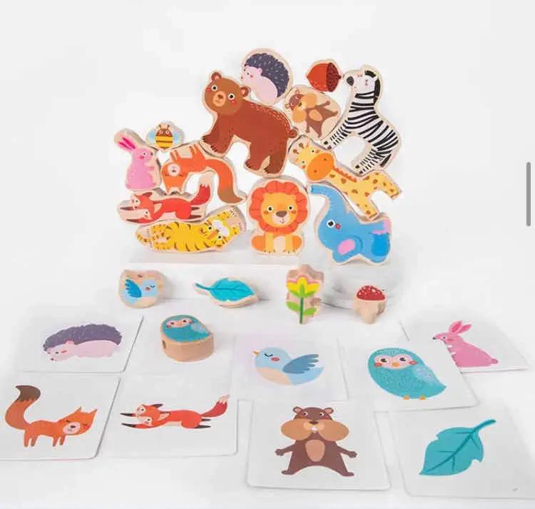 BLOQUES DE MADERA DIDACTICOS PARA NIÑOS CON ANIMALES - 3