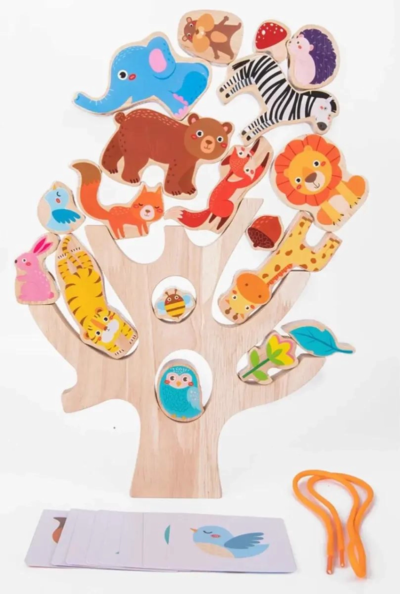 BLOQUES DE MADERA DIDACTICOS PARA NIÑOS CON ANIMALES - 5
