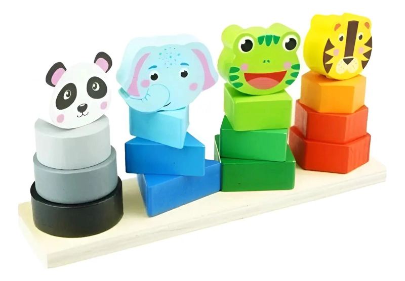 TORRE DIDACTICA DE ENCAJE CON ANIMALES Y FIGURAS - 1