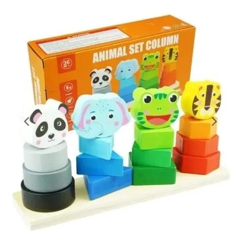 TORRE DIDACTICA DE ENCAJE CON ANIMALES Y FIGURAS - 5