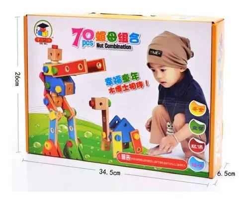 JUEGO DIDACTICO DE BLOQUES DE CONSTRUCCION MONTESSORI 70P - 3
