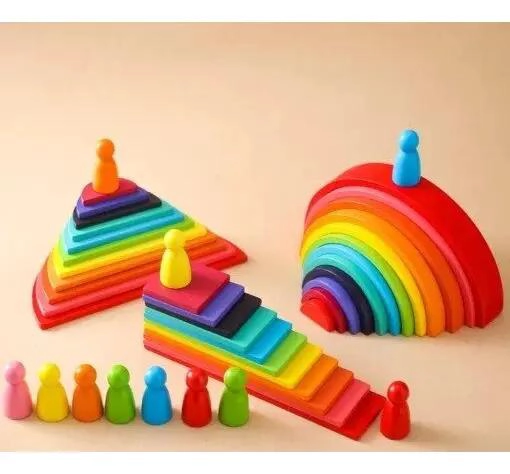 JUGUETE APILABLE DE MADERA MULTICOLOR MONTESSORI - 3