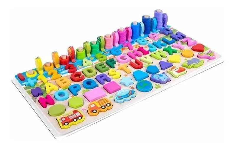 JUGUETE DE MADERA APILABLE CON PESCA MAGNE TICA MONTESSORI - 1