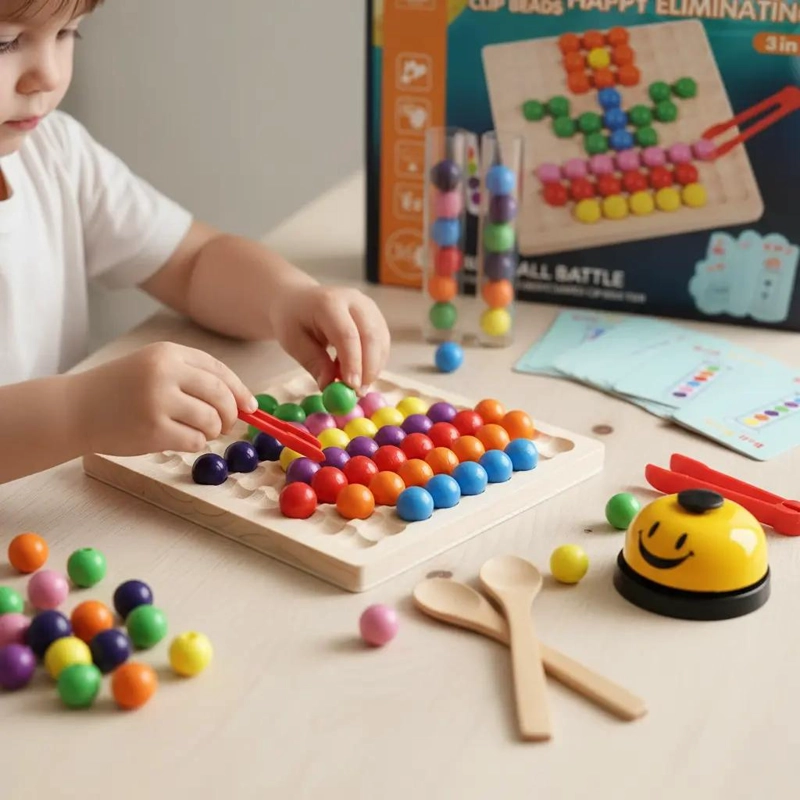 JUEGO DIDACTICO SENSORIAL DE MADERA PARA MOTRICIDAD FINA - 1
