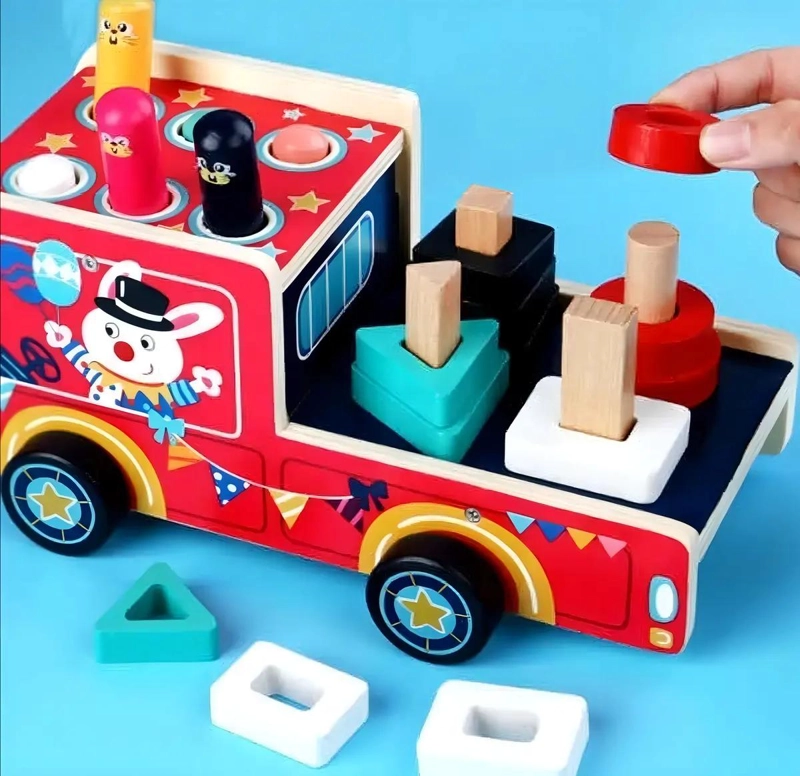 JUGUETE DIDACTICO DE MADERA PARA BEBE S PEGA TOPO - 4