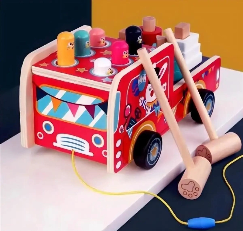 JUGUETE DIDACTICO DE MADERA PARA BEBE S PEGA TOPO - 5