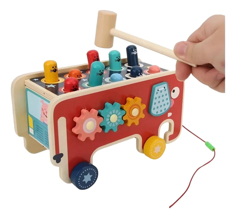 JUGUETE DIDACTICO DE MADERA PARA BEBE S PEGA TOPO - 3