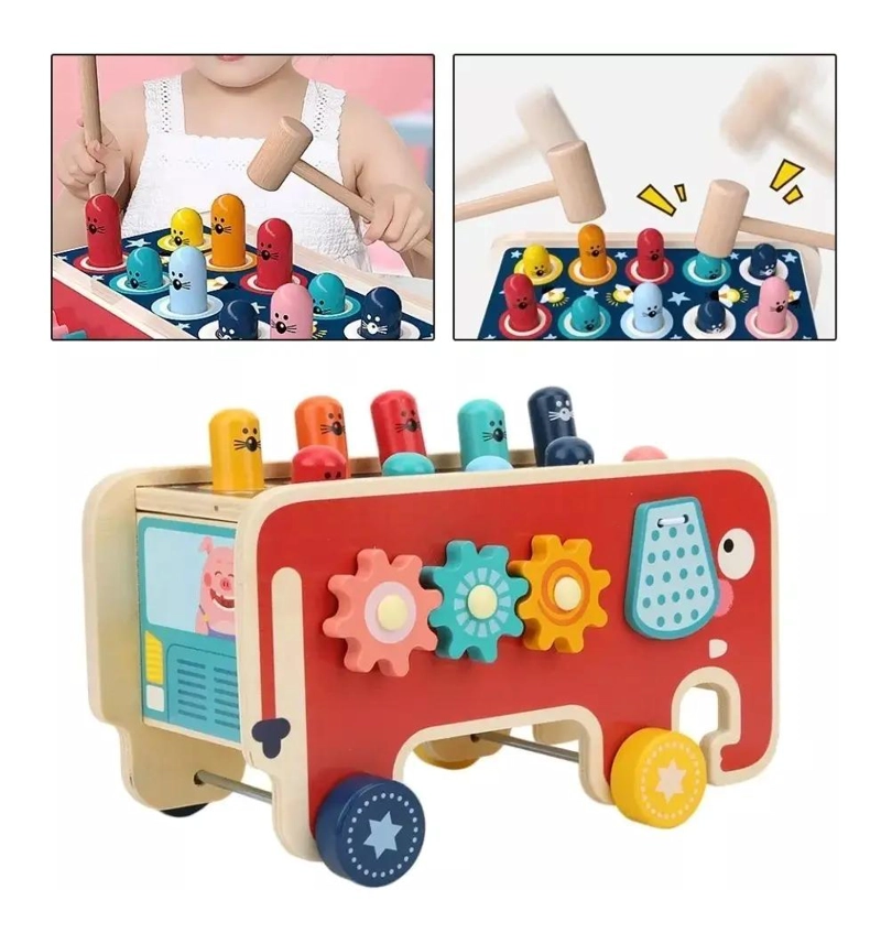 JUGUETE DIDACTICO DE MADERA PARA BEBE S PEGA TOPO - 5