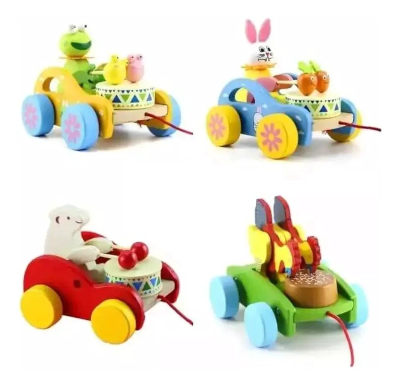 JUGUETE DE ARRASTRE DE MADERA PARA NIÑOS - 1
