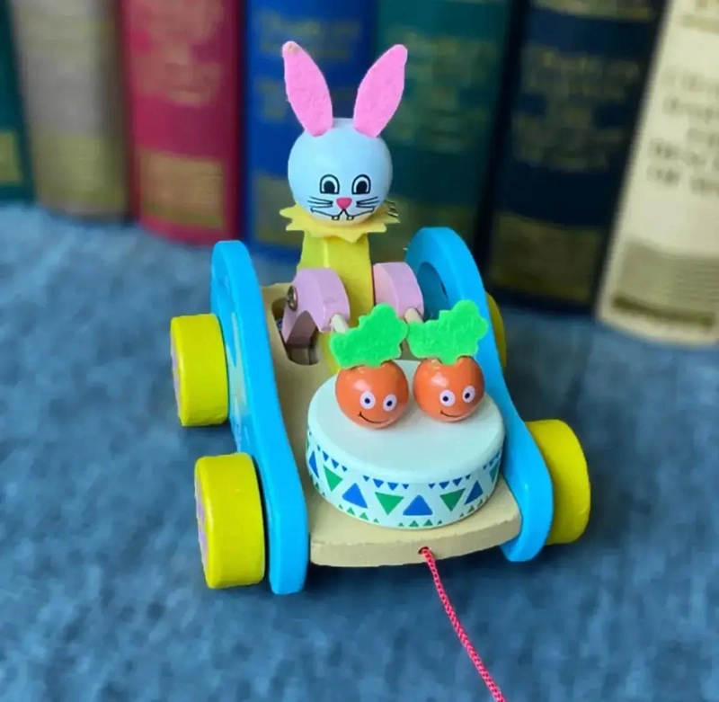 JUGUETE DE ARRASTRE DE MADERA PARA NIÑOS - 4