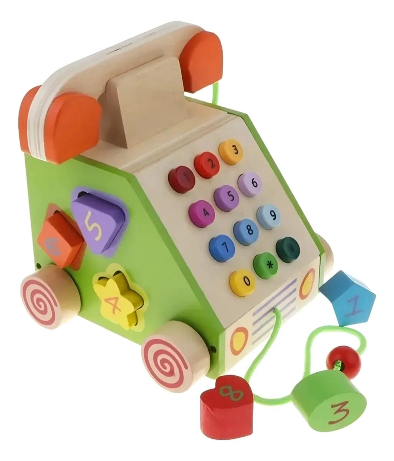 TELE FONO DIDACTICO DE MADERA PARA NIÑOS - 1