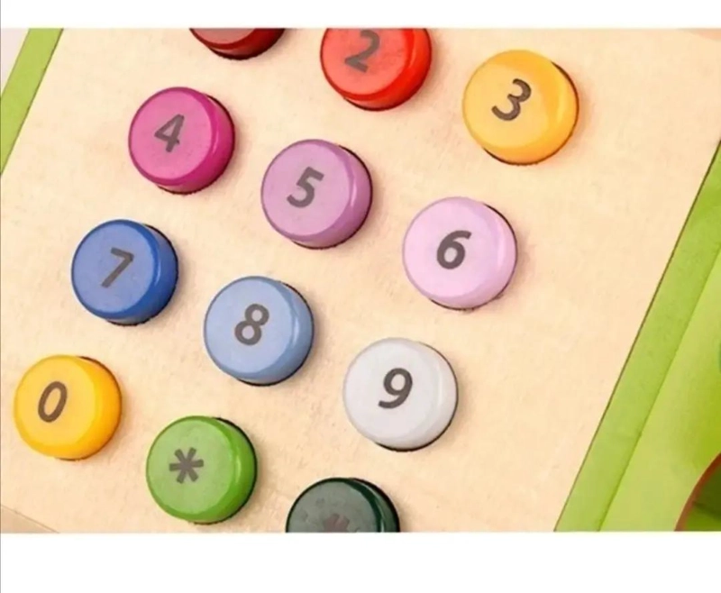 TELE FONO DIDACTICO DE MADERA PARA NIÑOS - 4