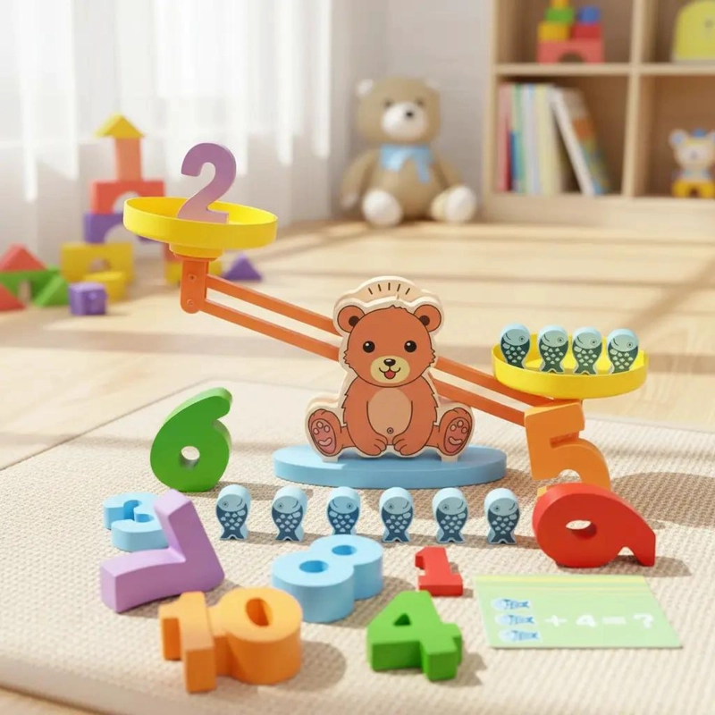 JUEGO DE APRENDIZAJE MATEMATICAS Y EQUILIBRIO DE MADERA - 1