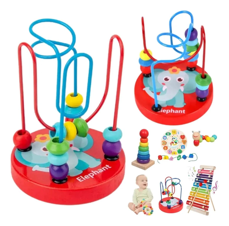 SET DE 10 JUGUETES DIDACTICOS DE MADERA MONTESSORI - 5