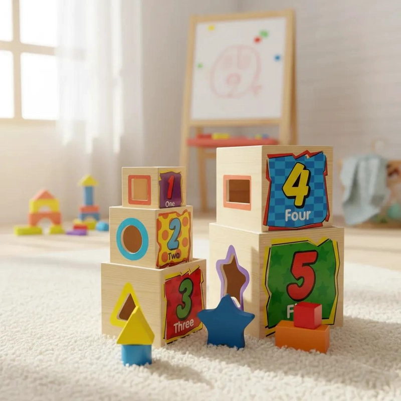 TORRE DE CUBOS DE ENCAJE EN MADERA PACK 2 - 5