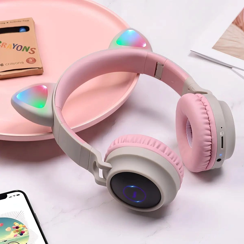 AUDIFONOS BLUETOOTH CON OREJAS DE GATO W27 - 2