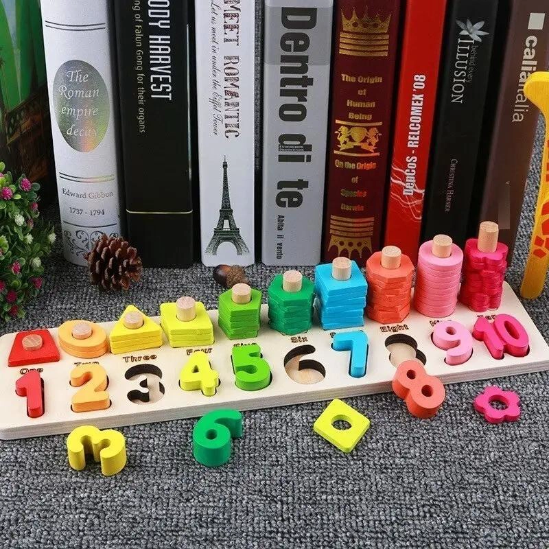JUGUETE DIDACTICO DE MADERA PARA CONTEO PREESCOLAR - 4