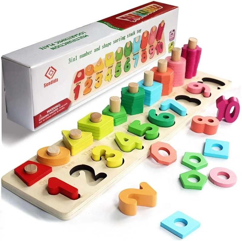 JUGUETE DIDACTICO DE MADERA PARA CONTEO PREESCOLAR - 5