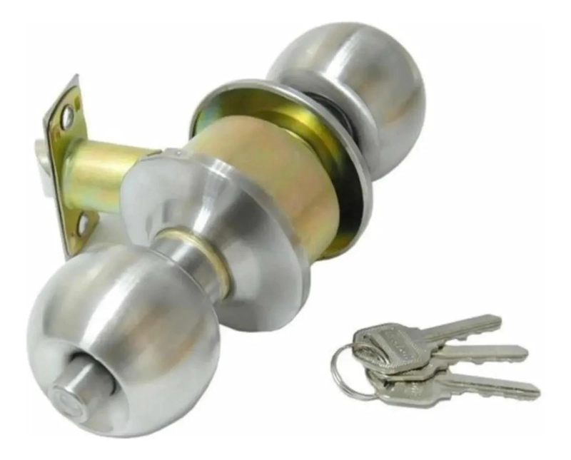 CERRADURA POMO PARA BAÑO O DORMITORIO COLOR PLATA - 3