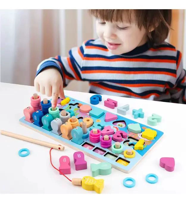 JUEGO DIDACTICO TABLA DE PESCA PARA NIÑOS - 2