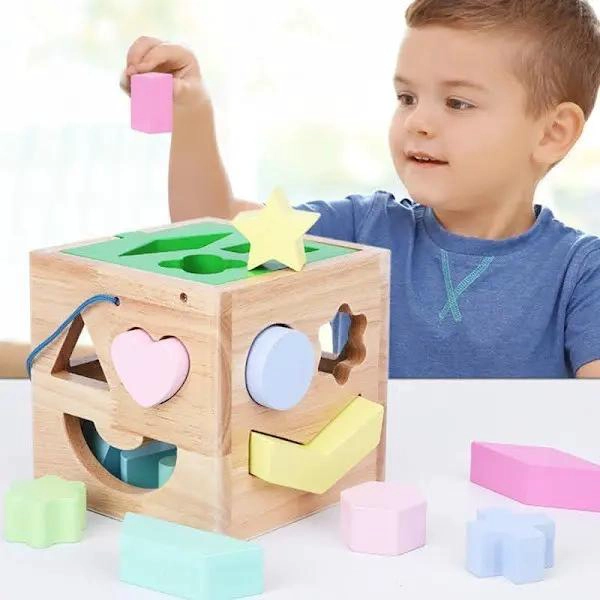 CUBO DE ENCAJE DIDACTICO DE MADERA PARA NIÑOS - 3