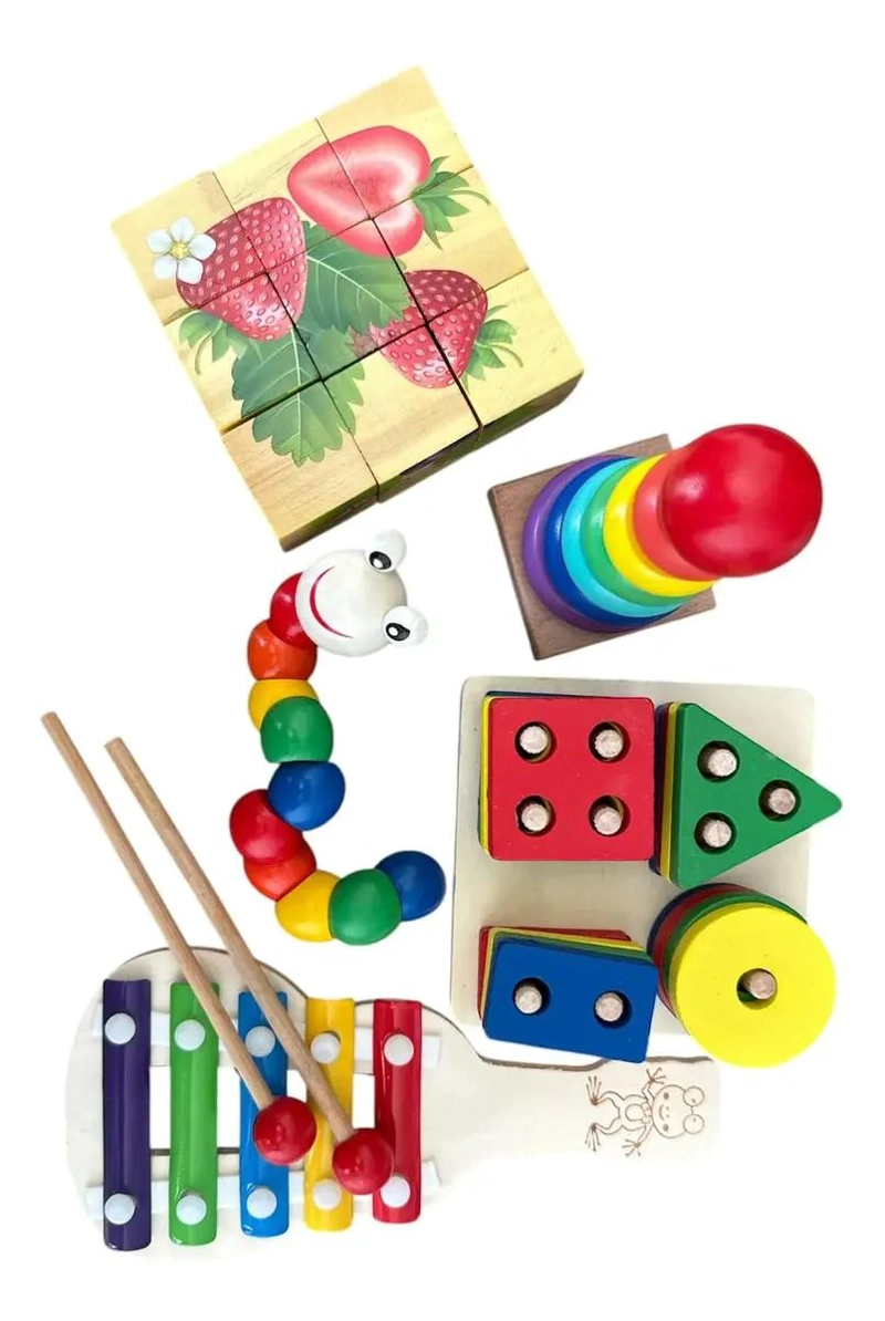 PACK 5 JUGUETES DIDACTICOS DE MADERA MONTESSORI PARA NIÑ - 3