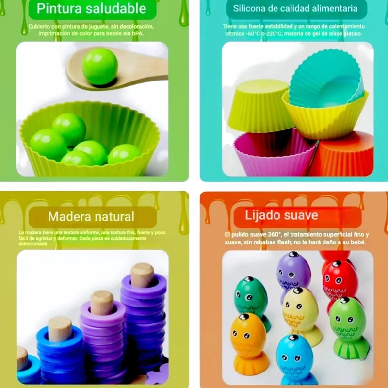 JUGUETE SENSORIAL MONTESSORI PARA MOTRICIDAD FINA - 3