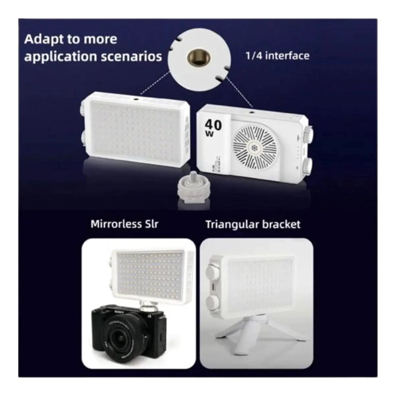 LUZ LED PORTATIL RECARGABLE 40W CON BRILLO AJUSTABLE - 4