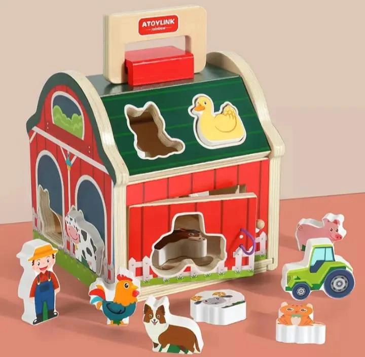 JUGUETE DE ENCAJE DE ANIMALES DE GRANJA EN MADERA - 3
