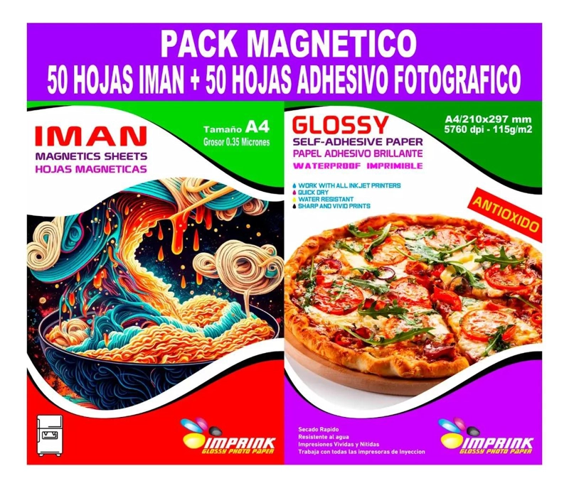 PACK 50 HOJAS IMAN 0,35 MIC + 50 HOJAS ADHESIVO ANTIOXIDO - 1