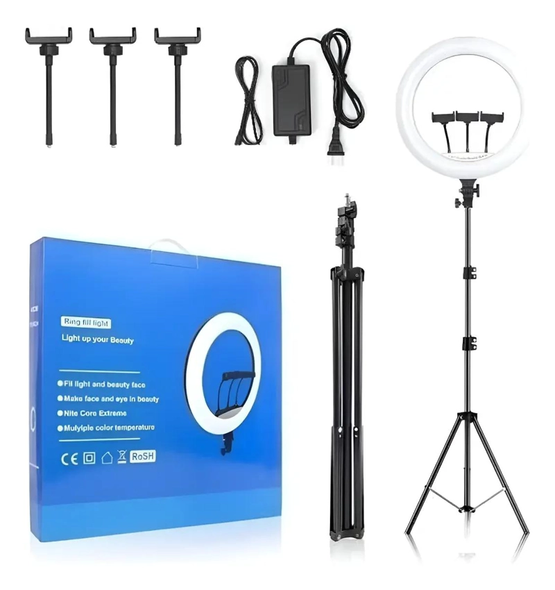 ARO DE LUZ PROFESIONAL CON TRIPODE DE 1.9 METROS - 1