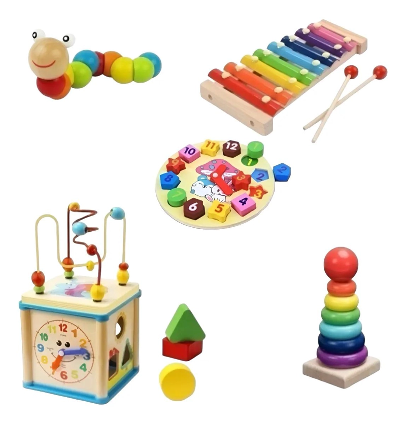JUEGO DE CUBOS DE ENCAJE DE MADERA PARA NIÑOS - 2