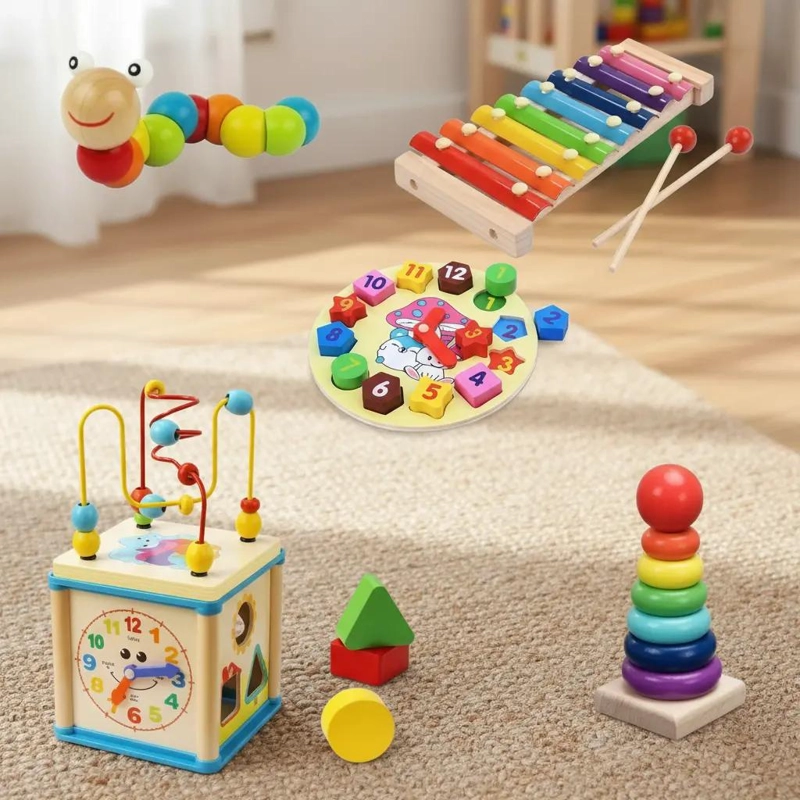 JUEGO DE CUBOS DE ENCAJE DE MADERA PARA NIÑOS - 4