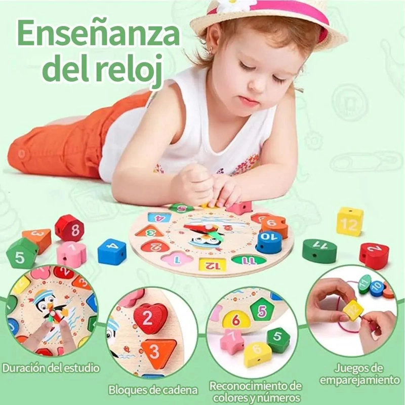 PACK 10 JUGUETES DIDACTICOS DE MADERA PARA NIÑOS - 5