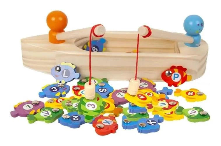 JUEGO DIDACTICO DE PESCA MAGNE TICA EN FORMA DE BARCO - 1