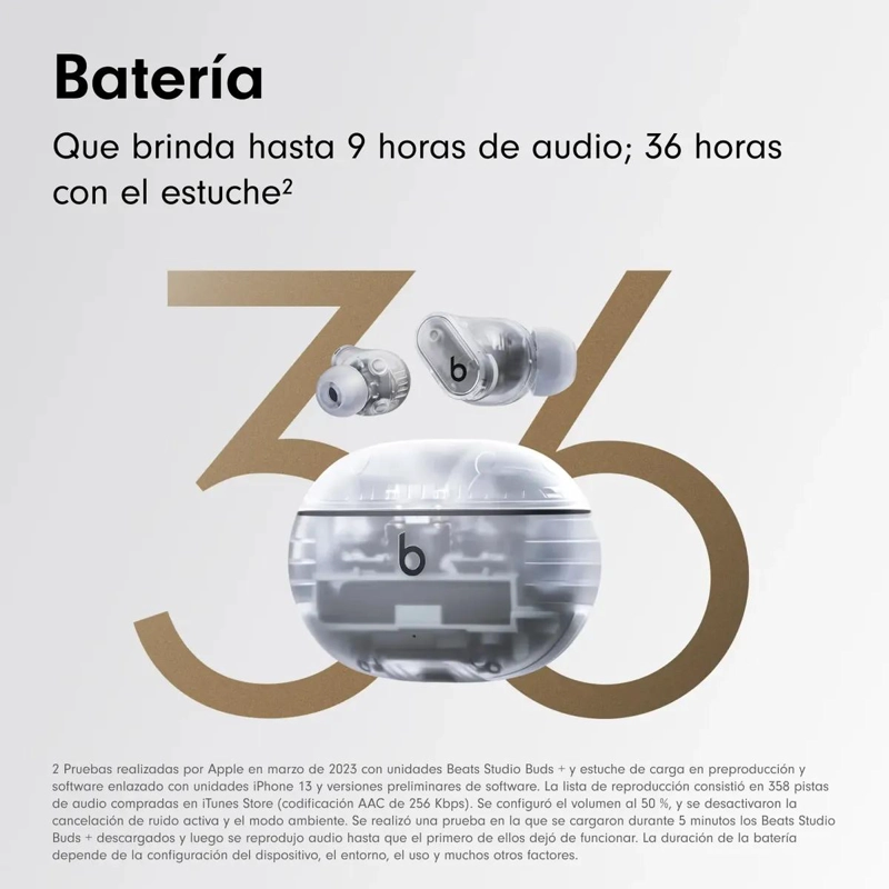 AUDIFONOS INALAMBRICOS TRANSPARENTE BEATS STUDIO BUDS+ - 4