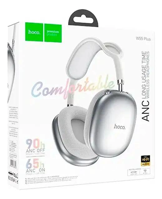 AUDIFONOS BLUETOOTH HEADSET W55 PLUS GRIS - 2