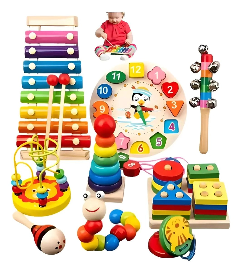JUGUETE DIDACTICO DE MADERA PARA BEBE S Y NIÑOS - 1