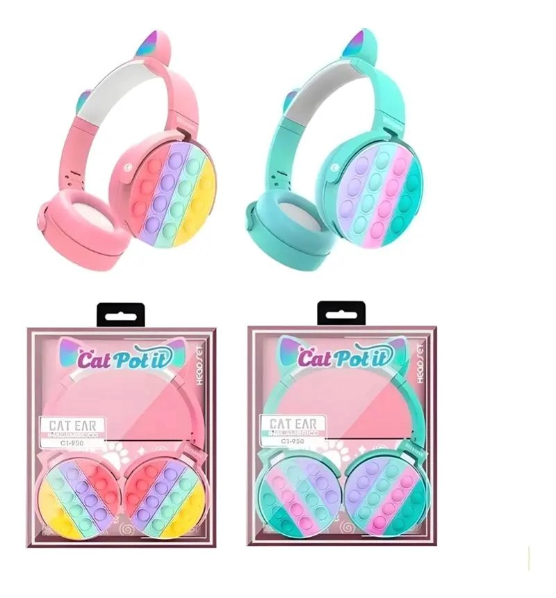 AURICULARES BLUETOOTH INALAMBRICOS CON DISEÑO DE GATO POP IT - 3