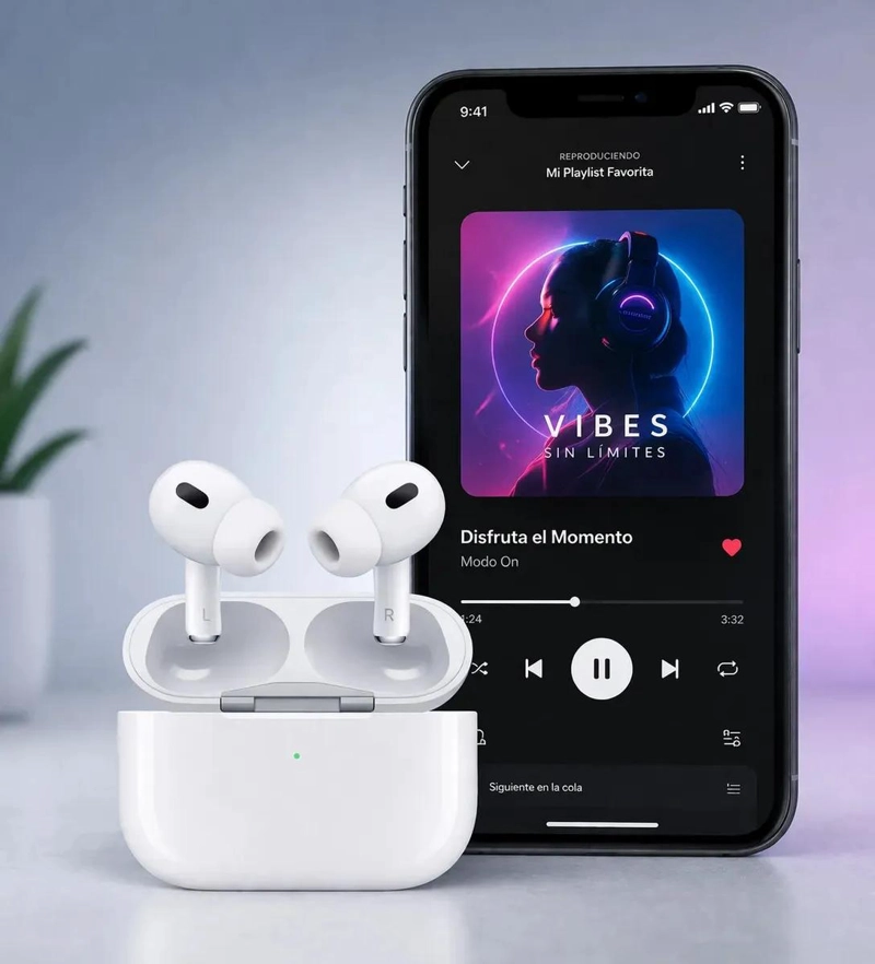 AUDIFONOS INALAMBRICOS BLANCOS BLUETOOTH CON ESTUCHE DE C - 1