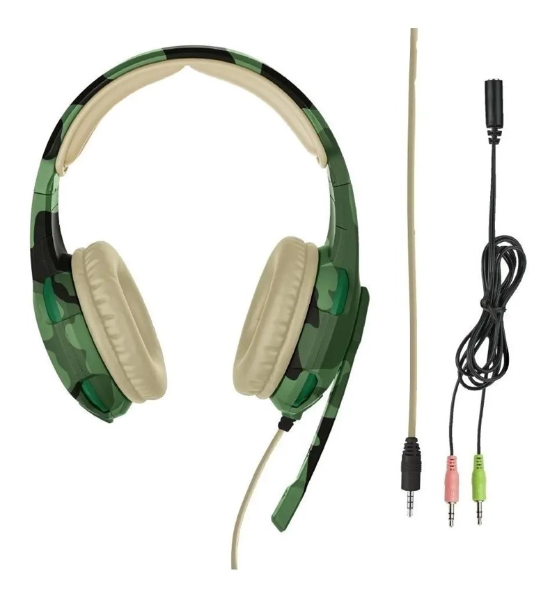 AURICULARES GAMER CON MICROFONO Y DISEÑO CAMUFLAJE - 3