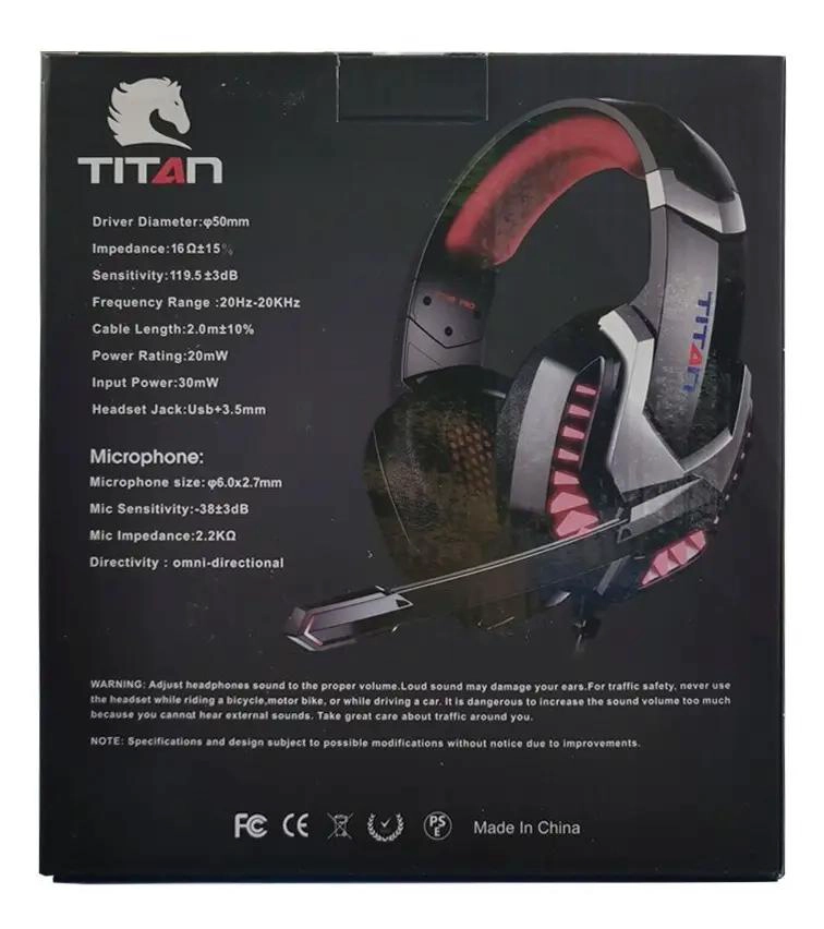 AUDIFONOS TITAN TH30-PRO CON LED NEGRO Y AZUL - 3