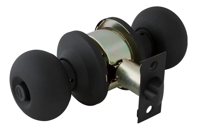 CERRADURA CILINDRICA PARA DORMITORIO COLOR NEGRO - 1