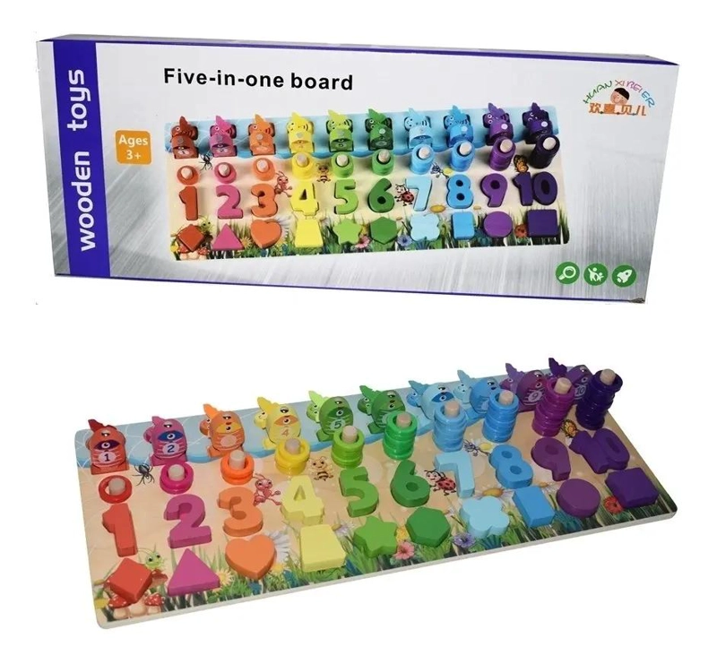 JUGUETE DIDACTICO DE MADERA MONTESSORI MATEMATICA PESCA - 2